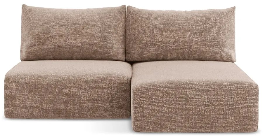 Colțar maro deschis extensibil/cu spațiu de depozitare (cu colț pe partea dreaptă) Kalena – Makamii