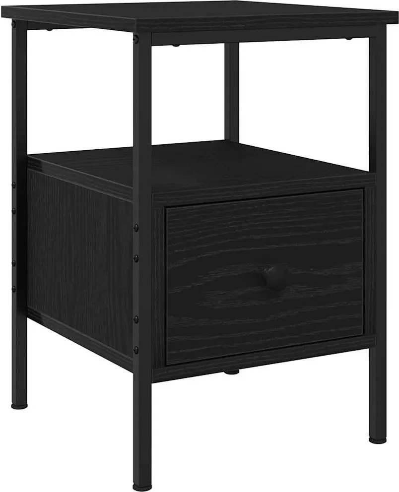 vidaXL Dulap de noapte Stejar Negru 34 x 36 x 50 cm Lemn compozit