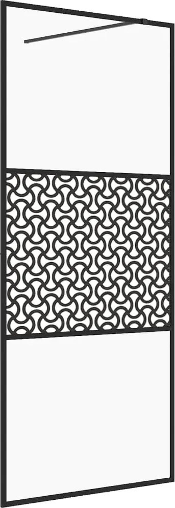 vidaXL Paravan de duș walk-in negru 80x195 cm sticlă ESG transparentă