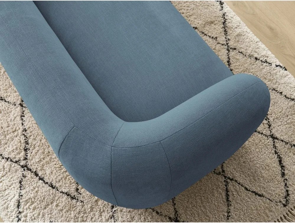 Canapea albastră cu tapițerie din chenille 160 cm Celine – Bobochic Paris