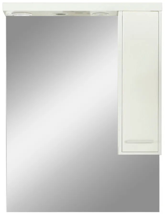 Dulap suspendat Nerva 75 cm cu oglindă, alb