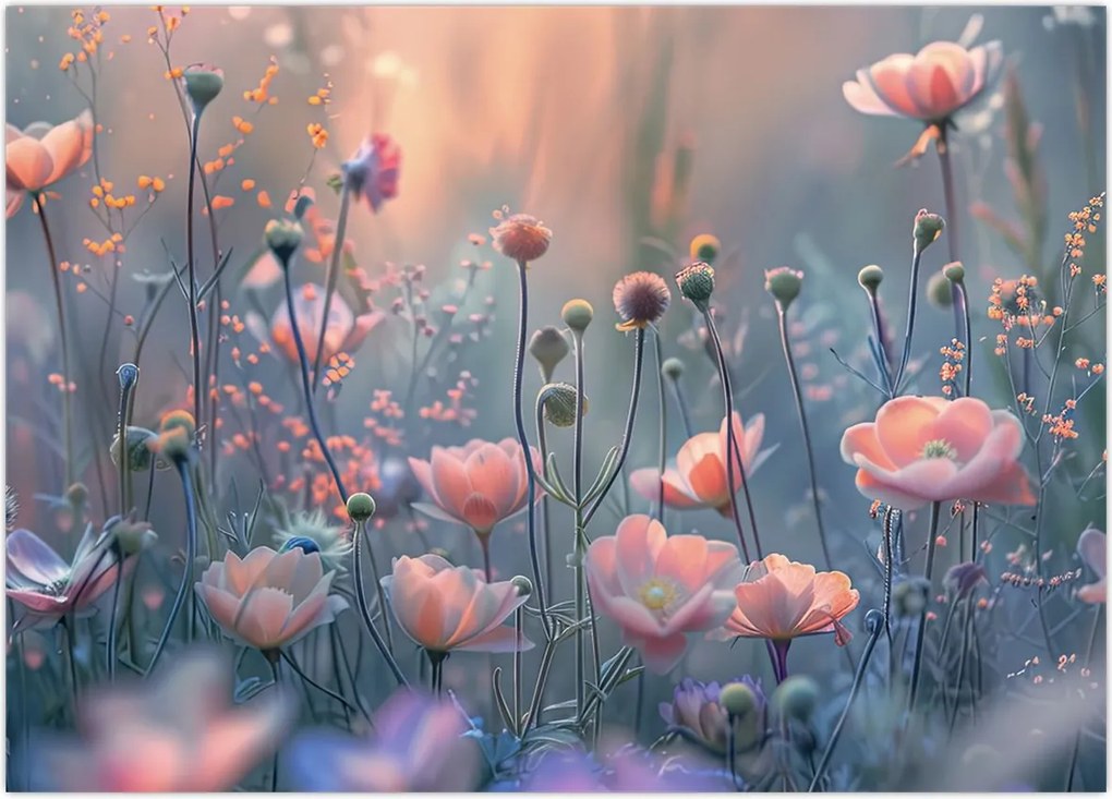 Tablou - Flori în culori pastelate (70x50 cm)