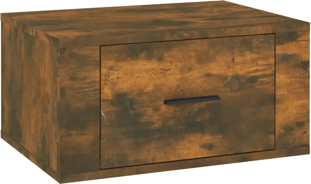 vidaXL Noptieră de perete, stejar fumuriu, 50x36x25 cm