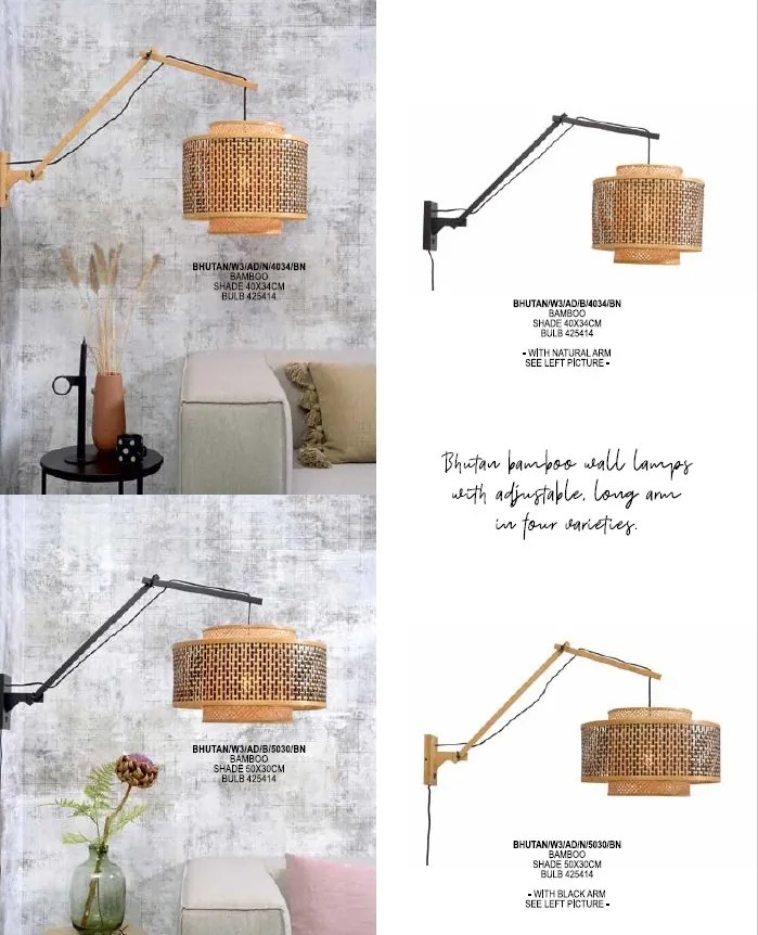 Lampadar eco din bambus Bhutan big natur, 40cm