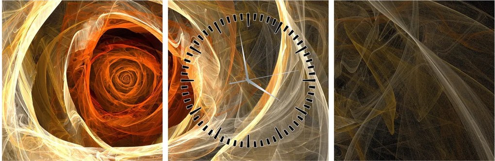 Tablou - Trandafir sufletului artistic (cu ceas) (90x30 cm)