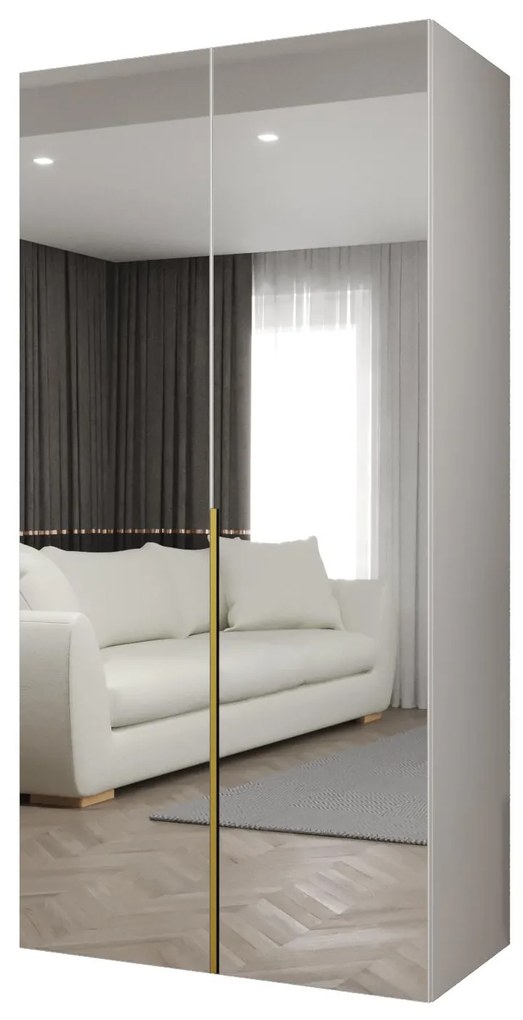 Dulap de haine 100 cm Alice 3 (alb + Auriu). 1126205