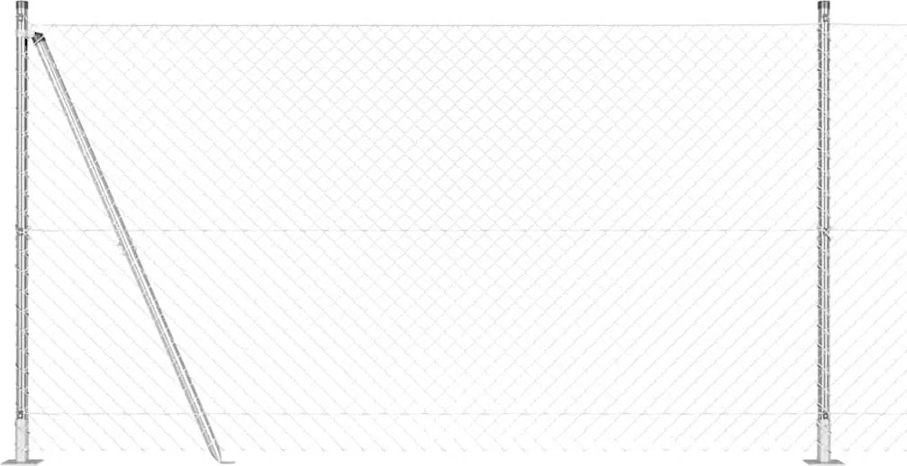 vidaXL Stâlp de gard. Argintiu 10 x 1,2 m (plasă 40 x 40 mm) Oțel