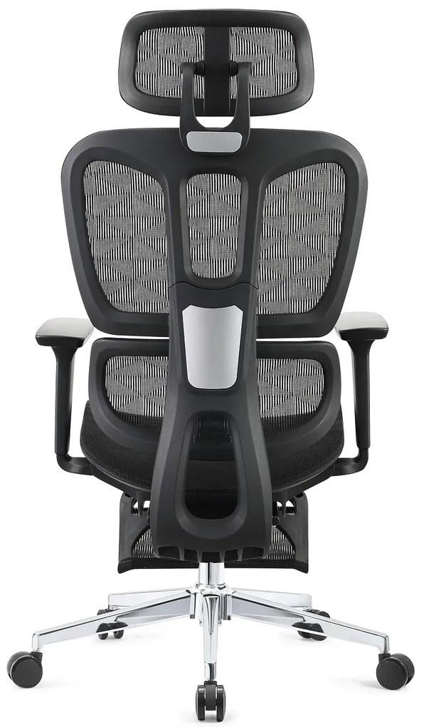 RESIGILAT- ERGOTHRONE Scaun ergonomic, cotiere 2D, suport picioare, Full Mesh, Negru