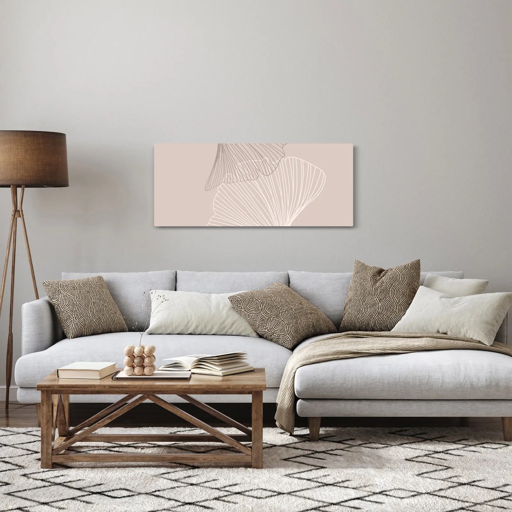 Tablou - Frunze bej N⁰2 (120x50 cm)