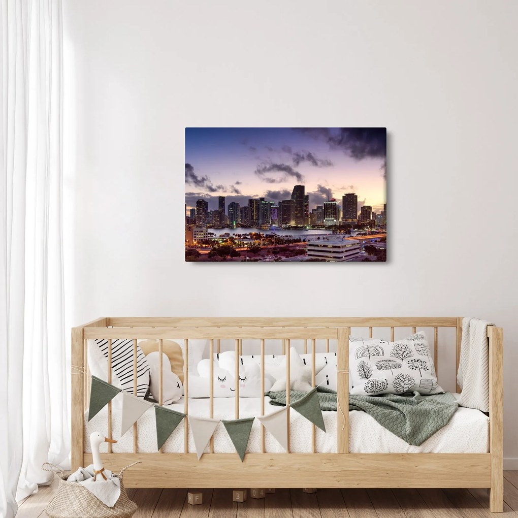 Tablou cu - metropolă cu zgârăie nori (90x60 cm)