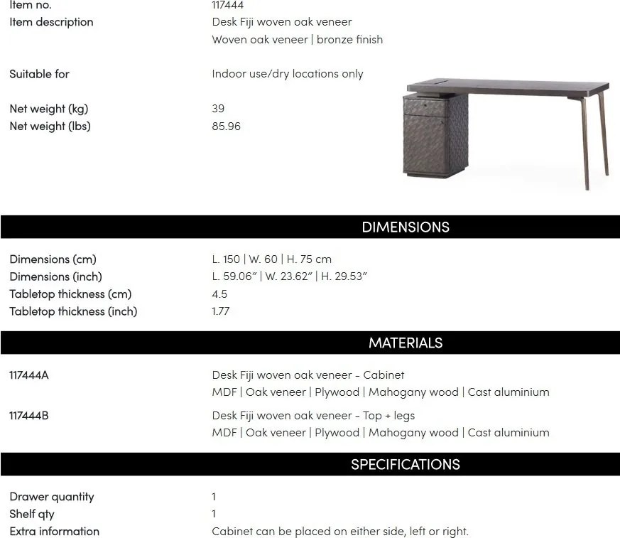 Birou deosebit design LUX Fiji