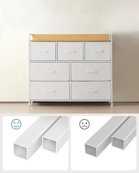 Comodă cu sertare KIRA alb/maro