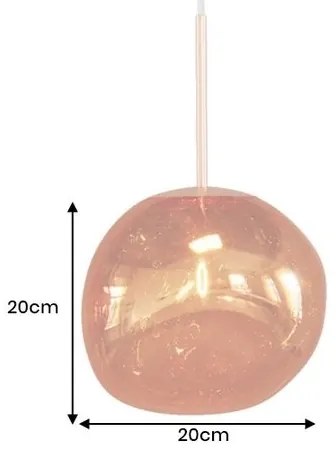 Lustra, Pendul modern cu glob sticla cupru LIQUID DIAMOND 20cm