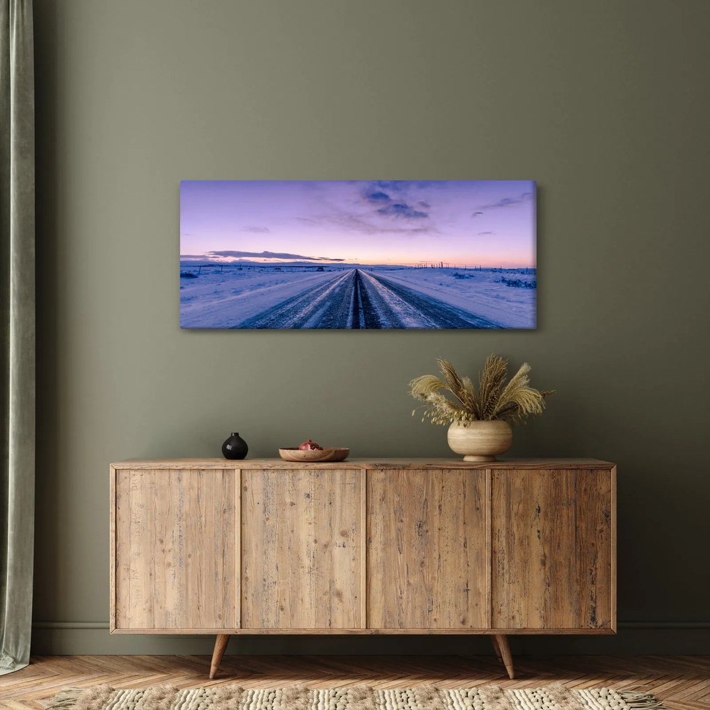 Tablou - autostrada iarna (120x50 cm)