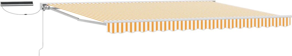 vidaXL Cort electric retractabil Galben și alb 4,5 × 3 m