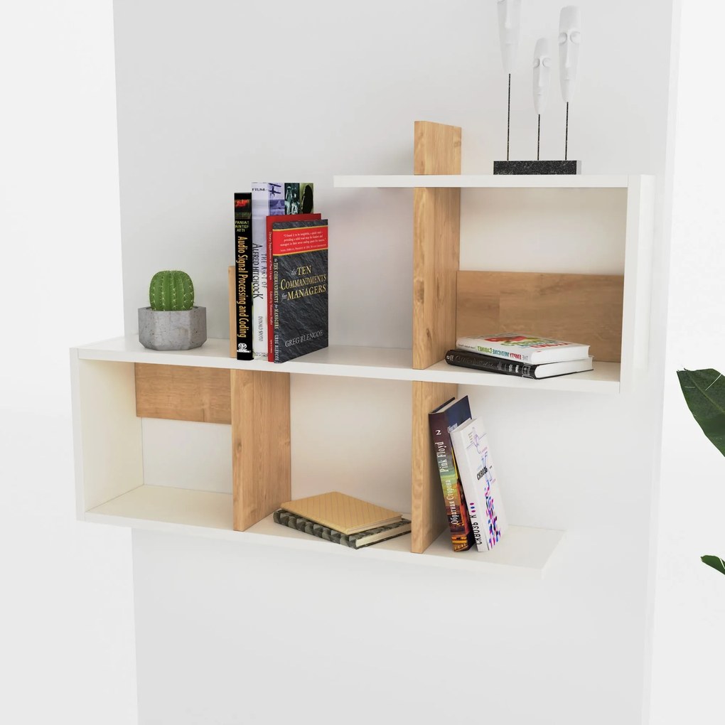 Raft de perete Lagomood Eny - White, Oak