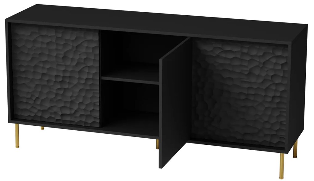 Comoda Bullet KM-1 L155 cm negru/auriu