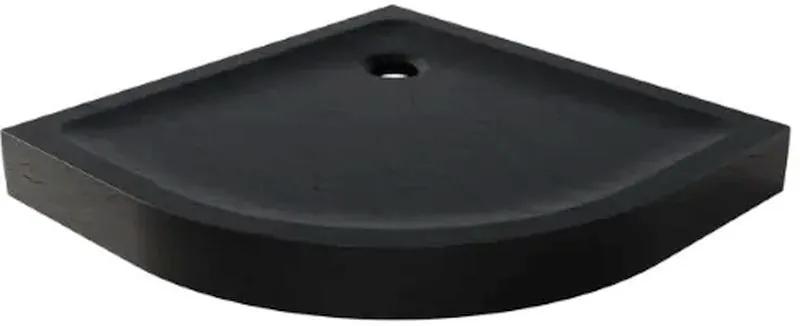 New Trendy Mild Stone cădiță de duș semirotundă 90x90 cm negru B-0559