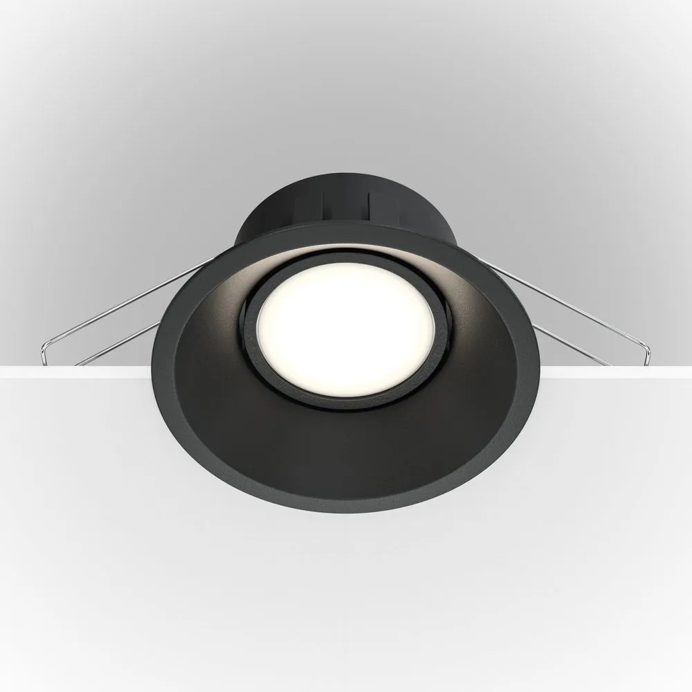 Spot incastrabil design tehnic Dot negru 9,3cm