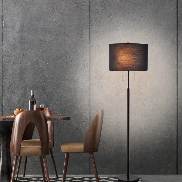 Lampă de podea FOGO 2xE27/15W/230V negru