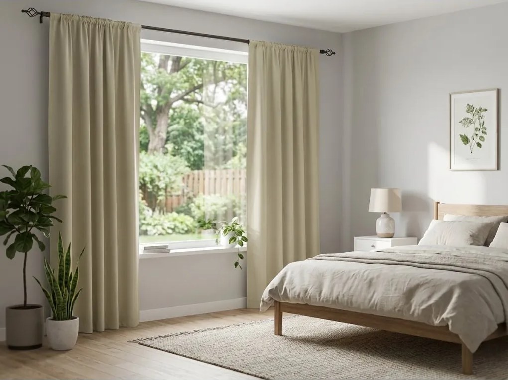 Draperie OXFORD 140x250 cm, bej deschis Agatat: Inele metalice