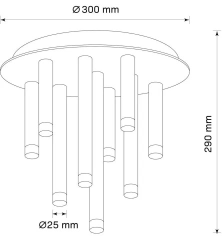 Plafonieră GLAM 9xG9/8W/230V auriu