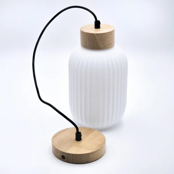 Lustră pe cablu HARMA 1xE27/15W/230V d. 14 cm alb/stejar