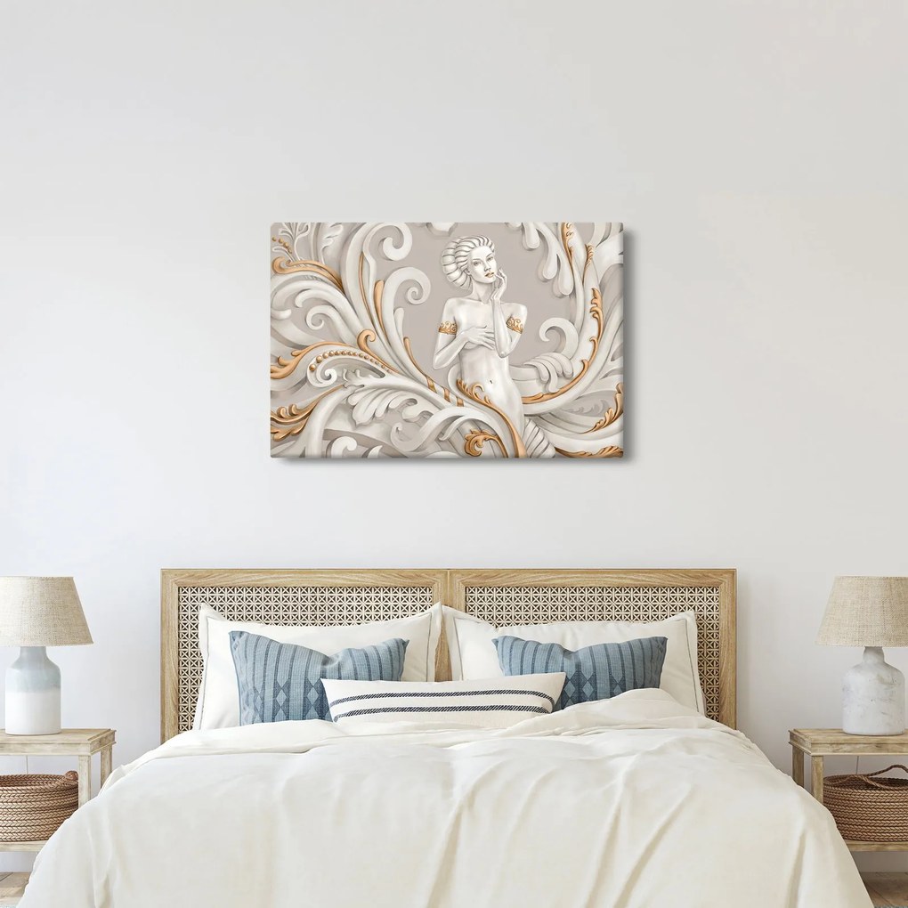 Tablou - Imagine a zeiței într-un fundal ornamental (90x60 cm)