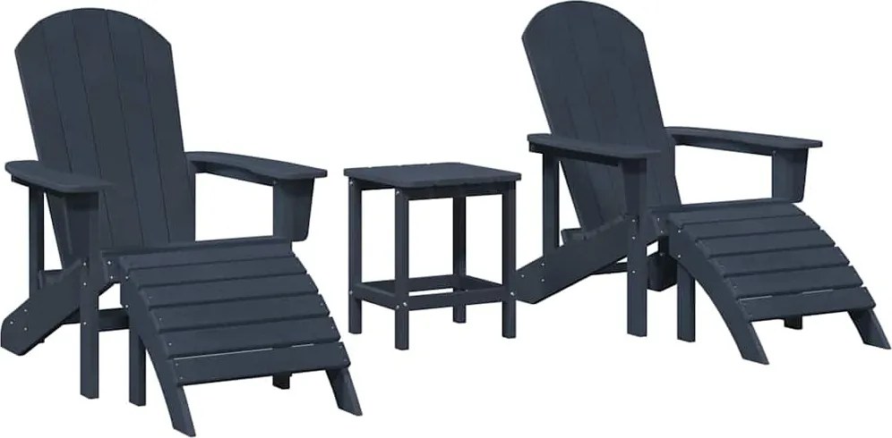 vidaXL Scaun pentru Grădină 3 pcs Bleumarin Polietilenă