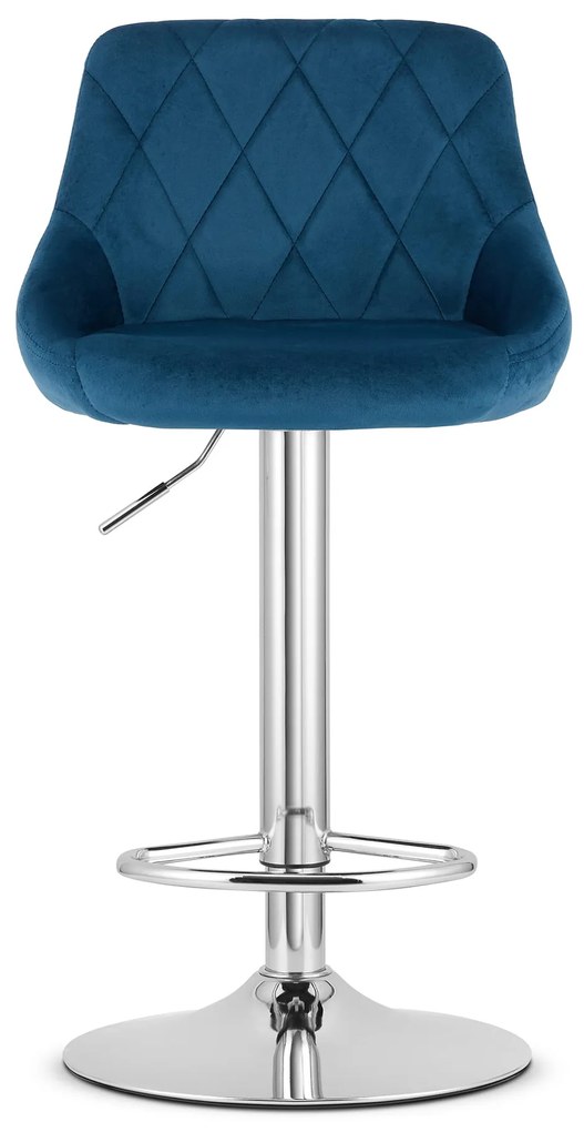 Scaun de bar albastru KAST VELVET