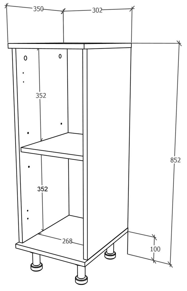 Corp haaus Zaria, 1 Usa, Alb lucios/Alb, MDF, L 30 x l 35 x H 85 cm