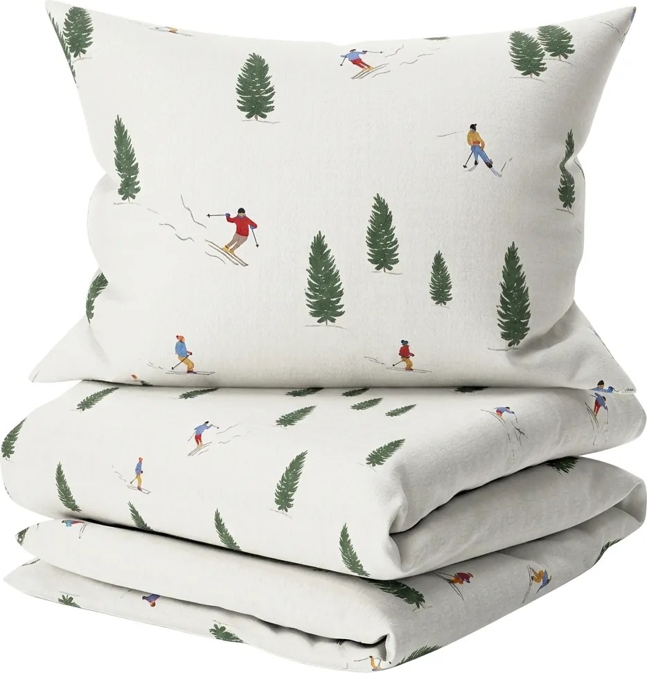 Lenjerie de pat din flanel SKIORA bej Dimensiune lenjerie de pat: 2 buc 70 x 90 cm | 200 x 220 cm