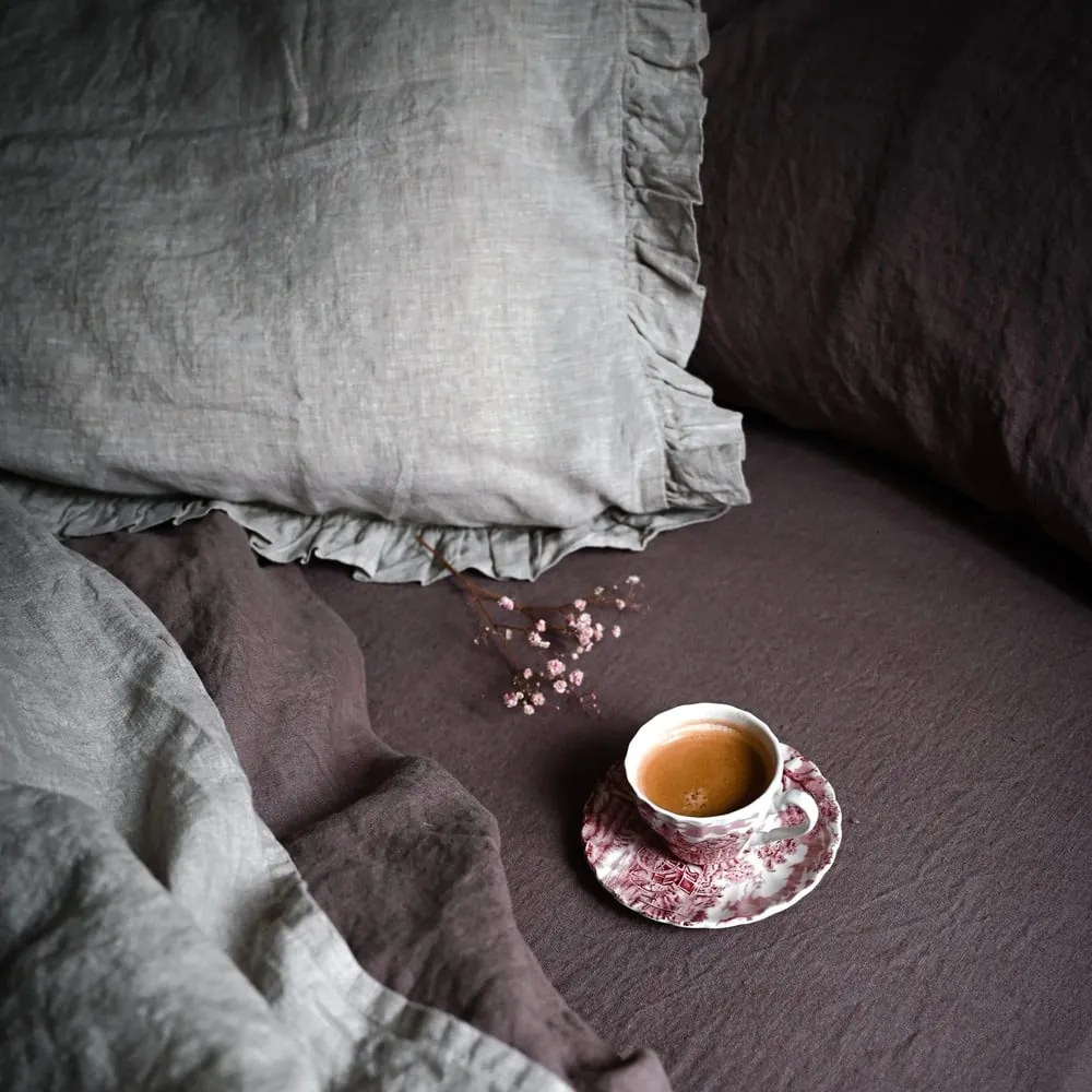 Față de pernă din in 40x60 cm Ashes of Roses – Linen Tales