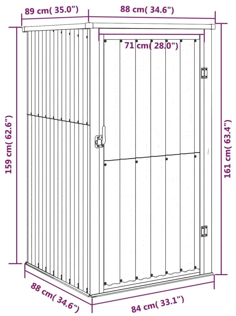 Sopron de gradina, maro, 88x89x161 cm, otel galvanizat Maro, 88 x 89 x 161 cm