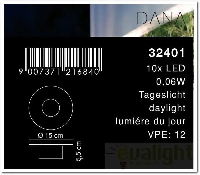 Aplica exterior modern LED IP44 Dana 32401 GL