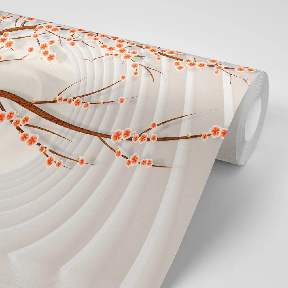 Tapet copac modern pe fundal abstract