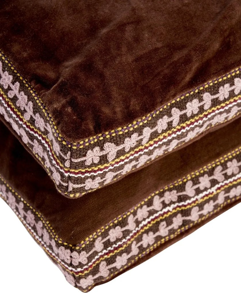 Saltea de podea din catifea brodată manual cu motive geometrice, 60×140 cm, „Velvet Mattress"