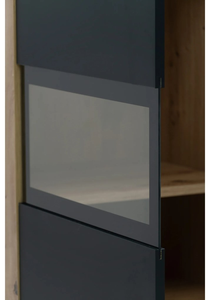 Comodă Baros 26 132 cm - stejar artizanal / negru mat
