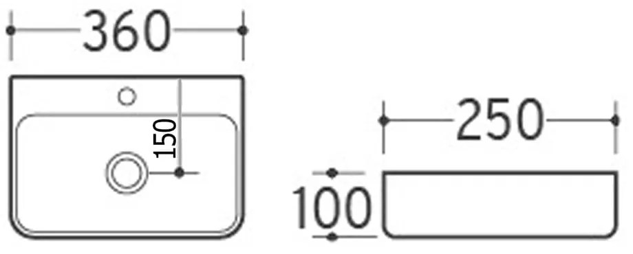 Chiuvetă mică pentru WC albă din ceramică 36x25 cm Gerda – Sapho