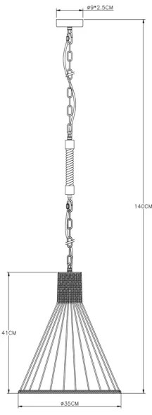 Lustră pe lanț Globo 15676H1 HALIA 1xE27/60W/230V