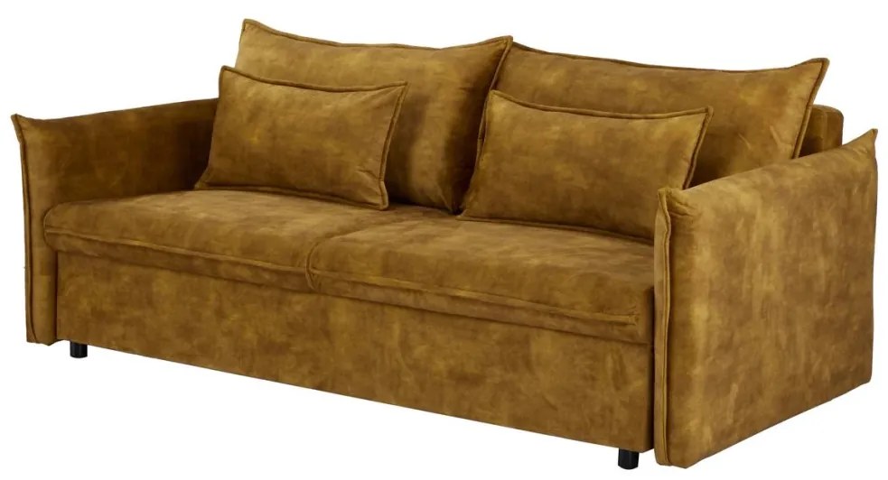 Canapea extensibila, Catifea Galben Mustar APARTMENT 215cm