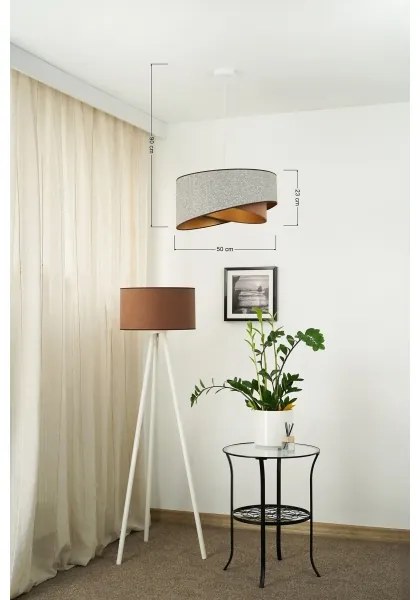 Lustră LED pe cablu Brilagi LYRA 1xE27/15W/230V gri/crem/auriu