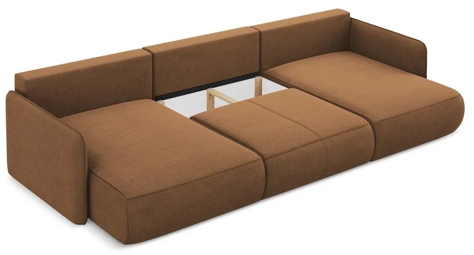 Colțar portocaliu extensibil/cu spațiu de depozitare Nanea – Makamii