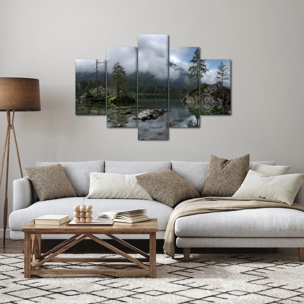 Tablou cu pomi în lac (150x105 cm)