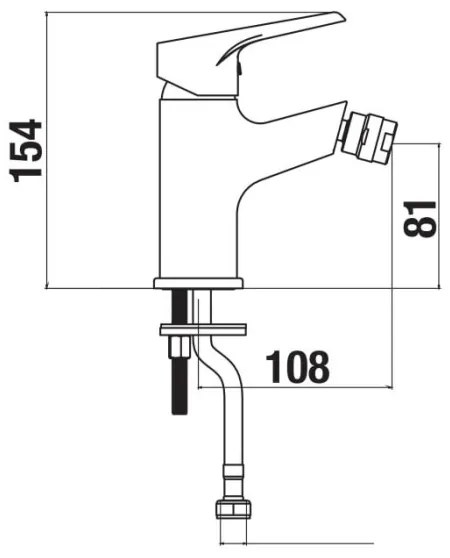 Baterie de bideu JIKA H3411W10041101 CUBE 15,4 cm crom lucios