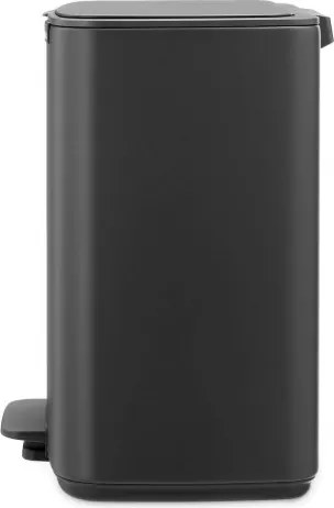 Cos de gunoi Brabantia Bo Pedal 1010133, 12 L, Inchidere usoara, Baza antiderapanta, Acoperire minerala, Gri inchis