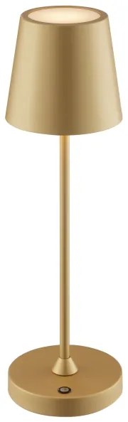 Brilliant - Lampă de birou LED ELORA, tactilă, reîncărcabilă și reglabilă, 2,5W/5V, 2700K, IP44, auriu