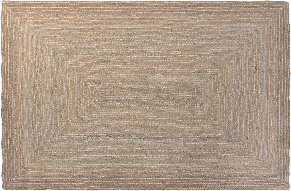 Covor din lână și iută împletit manual, maro natural, 160 x 230 cm, 2200 GSM, „Wool Jute Carpet Natural"