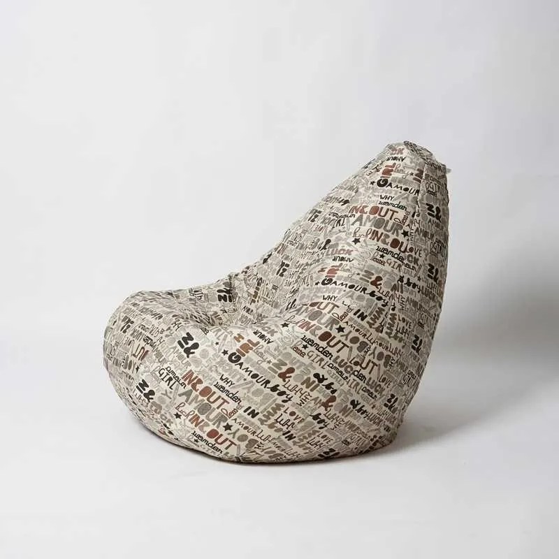Fotoliu Nirvana Hobbit Pufrelax, Material textil - Latte Luck