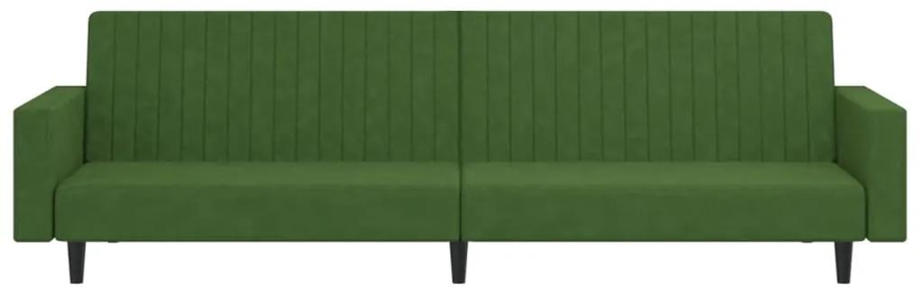 Canapea extensibila cu 2 locuri, verde inchis, catifea Morkegronn, Fara scaunel pentru picioare Fara scaunel pentru picioare